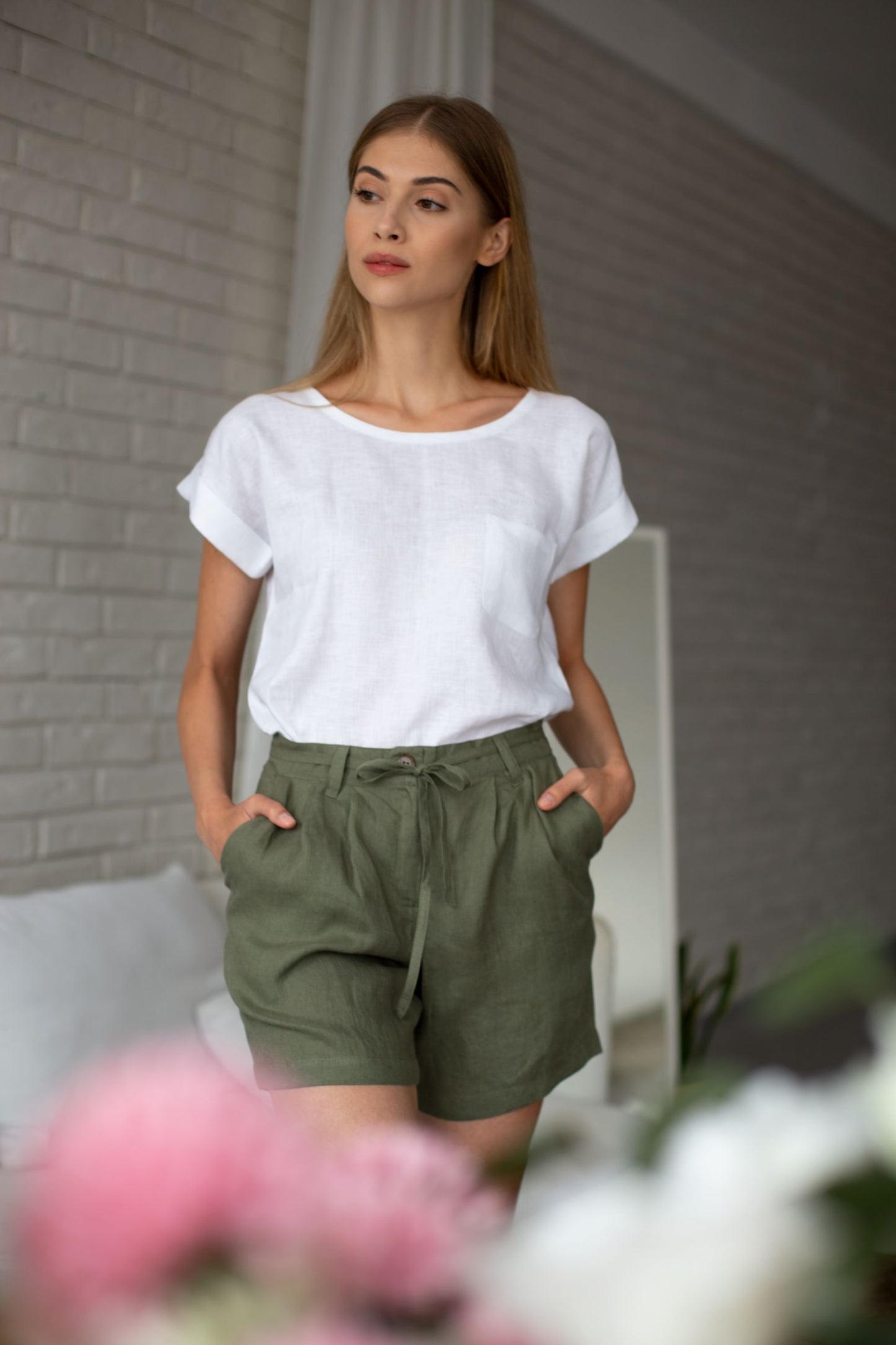 0417 – green short shorts
